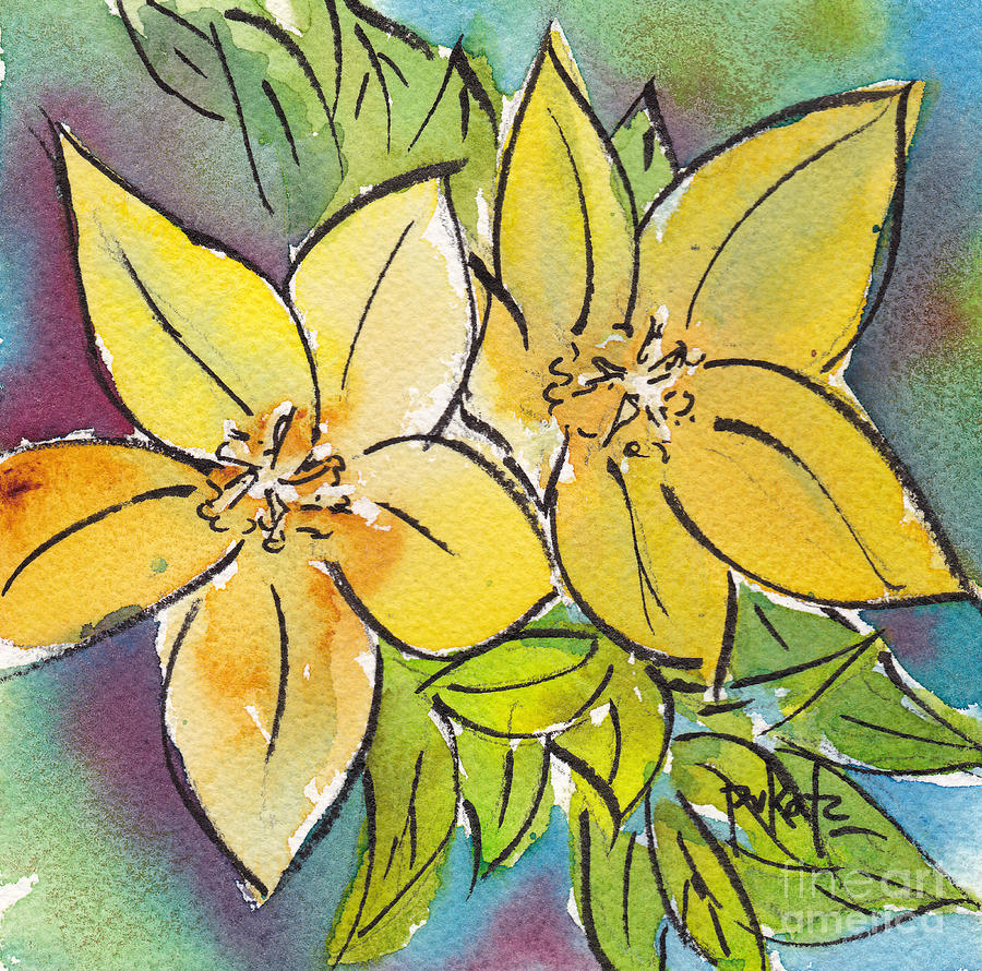 Spring Blooming Yellow Painting by Pat Katz