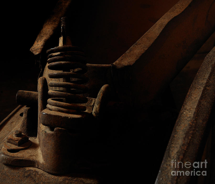 Spring Compression - Vintage Farm Equipment Abstract Photograph by Steven Milner