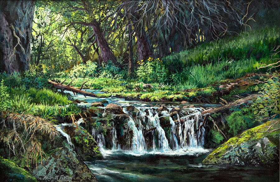 Nature Painting - Spring Creek by W  Scott Fenton