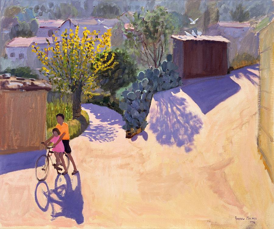 Bicycle Painting - Spring in Cyprus by Andrew Macara