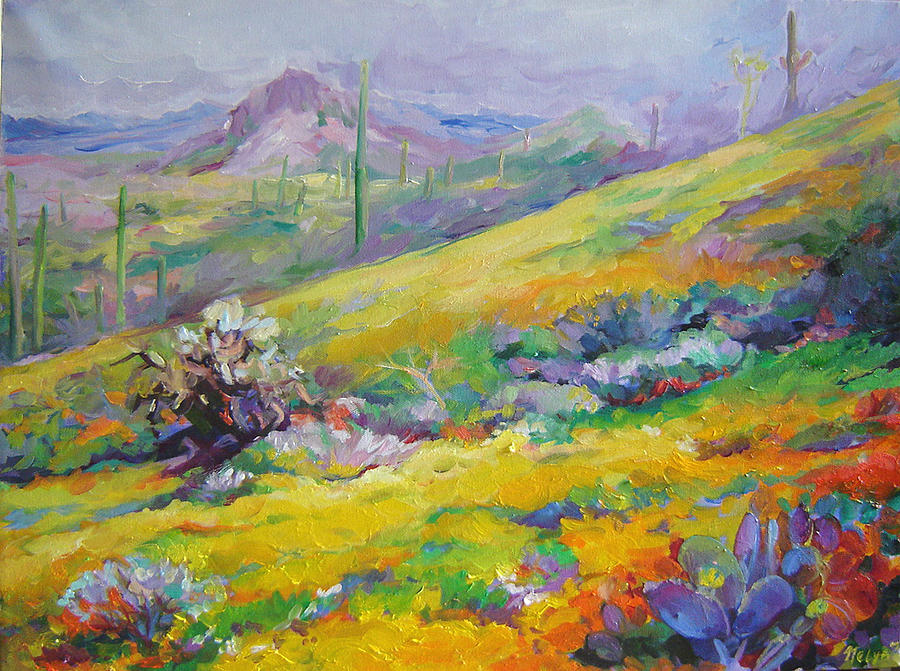 Spring Painting - Spring in Desert by Nelya Shenklyarska