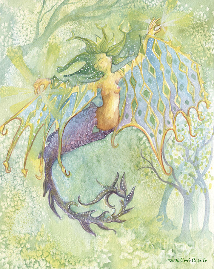 Spring Mermaid Painting - Spring Mermaid Fine Art Print