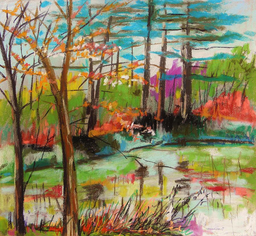 Spring Pond Side Painting by John Williams