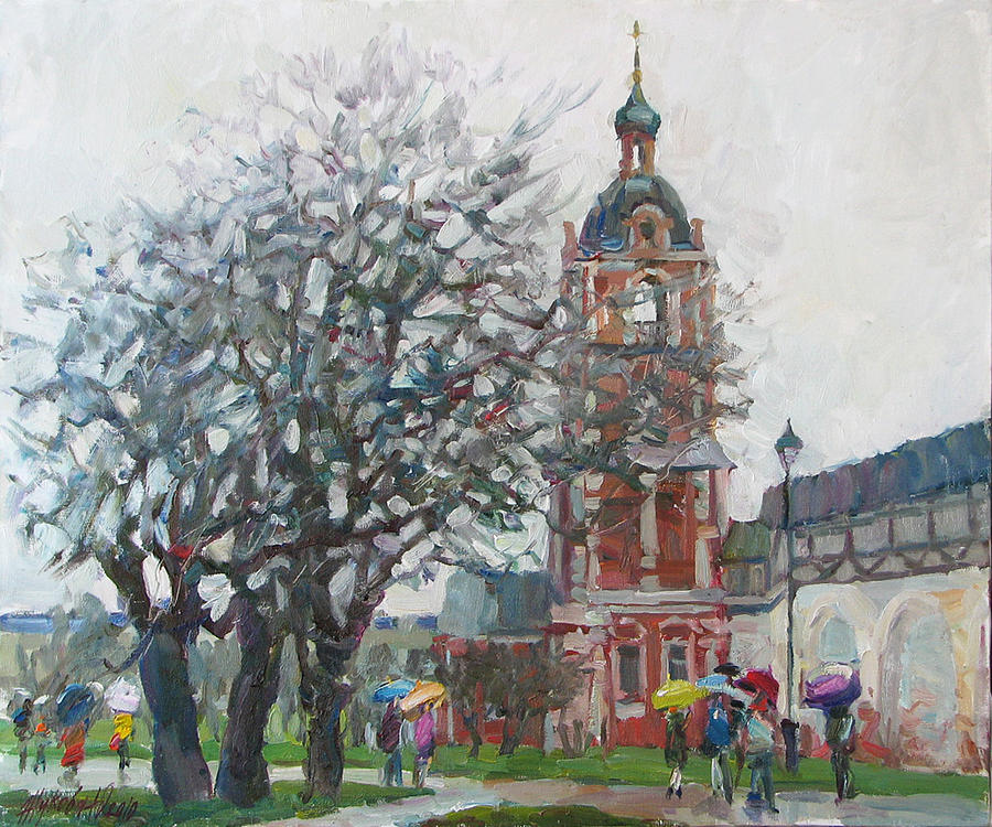 Spring Painting - Spring rain by Juliya Zhukova
