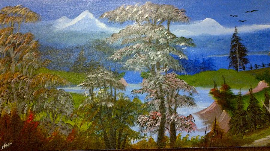 Landscape Painting - Spring Time by Nixon Mwangi