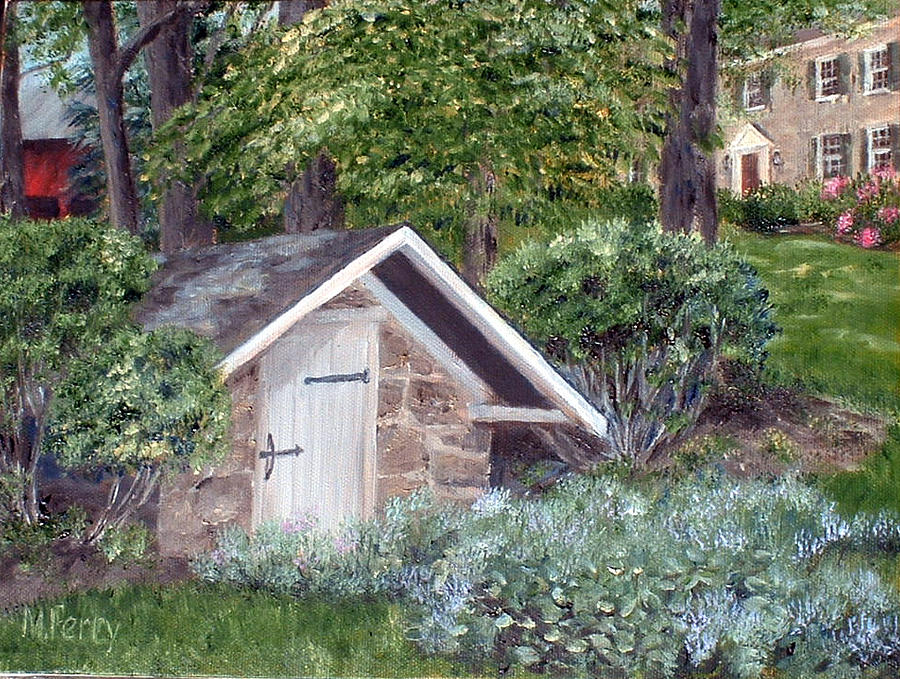 Springhouse at Gartons Painting by Margie Perry