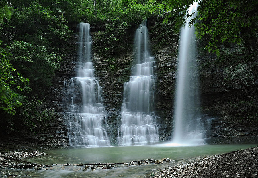 Springtime at Triple Falls Photograph by Renee Hardison