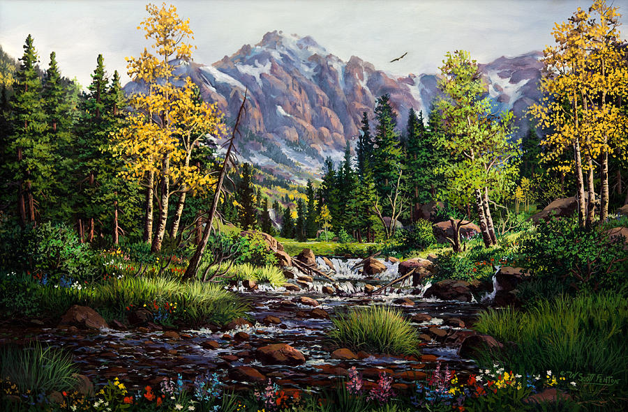 Mountain Painting - Springtime in the Rockies by W  Scott Fenton