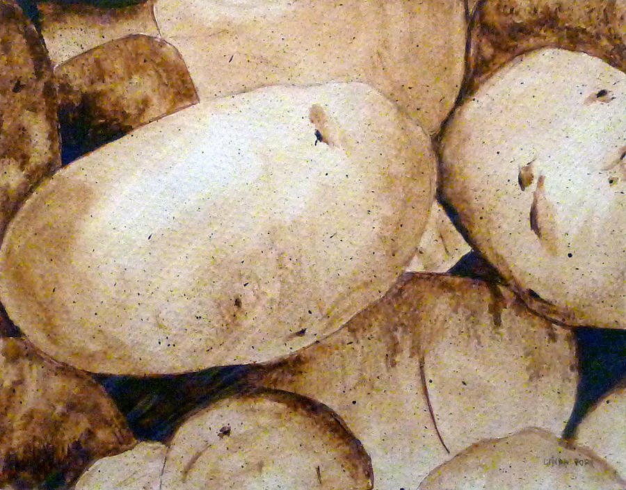 Potato Painting - Spuds by Linda Pope