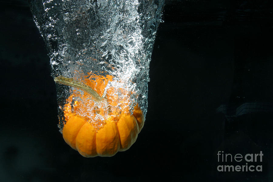 Squash Falling Into Water Photograph by Ted Kinsman