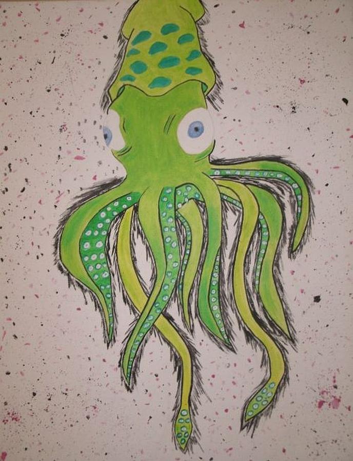Squid Painting by Samantha Lusby