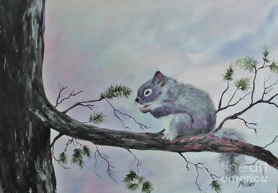 Squirrel Painting by Peggy Miller