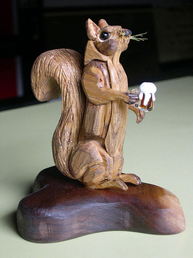 Squirrel With Beer Sculpture By Thomas Thomas Fine Art America