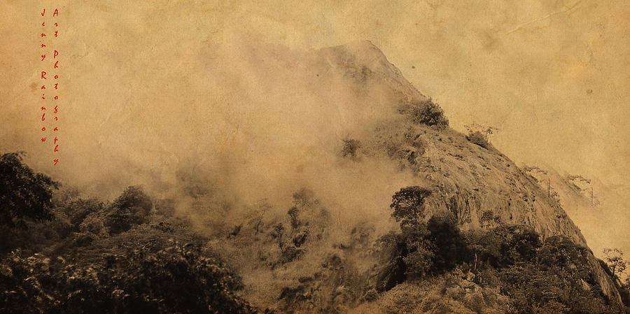 Nature Photograph - Sri Lankan Misty Peaks. Chinese Painting Style by Jenny Rainbow