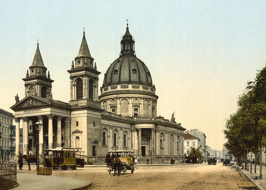 St. Alexanders Church in Warsaw - Poland - ca 1900 Photograph by International  Images