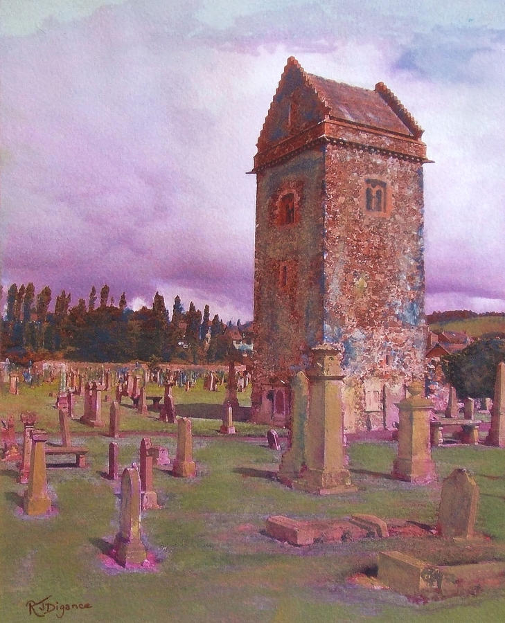 St Andrews Tower  Peebles Painting by Richard James Digance