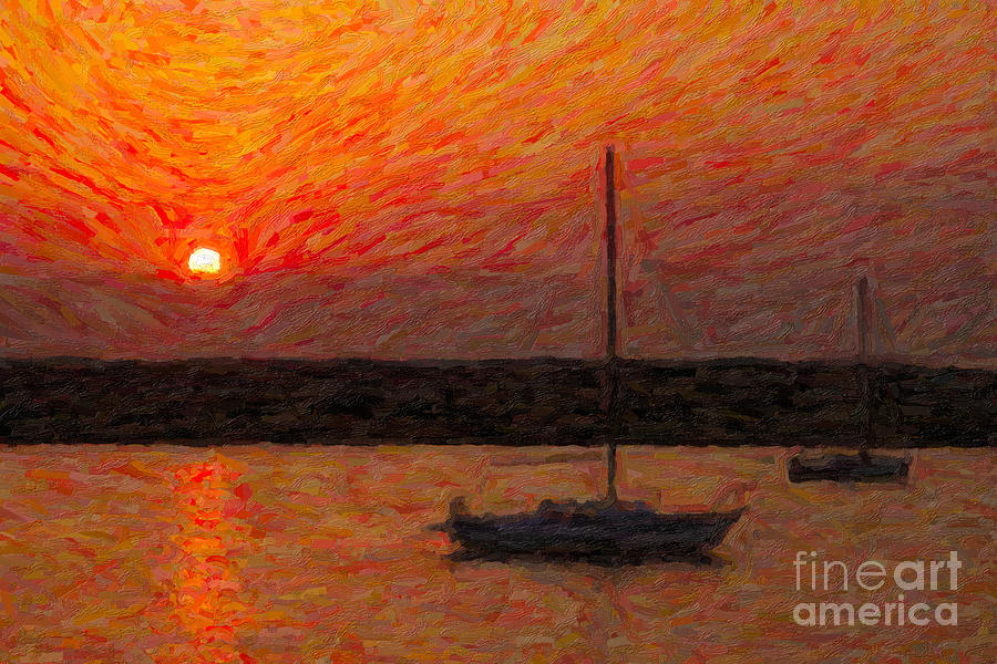 St. Augustine Sunrise Impasto Photograph by Clarence Holmes