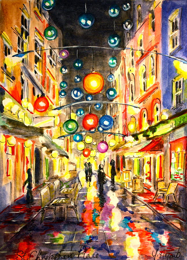 St Christophers Place Painting by Yvonne Ayoub