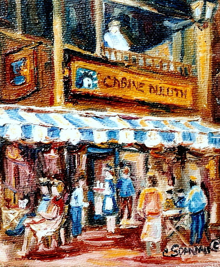 City Scene Painting - St. Denis And Prince Arthur Montreal Cafe Scene by Carole Spandau