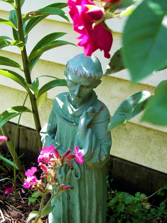 St. Francis and the Flowers Photograph by Judy Via-Wolff