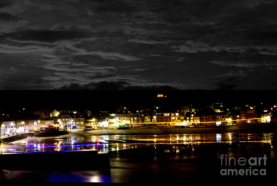 St Ives Christmas Lights Photograph by Brian Roscorla