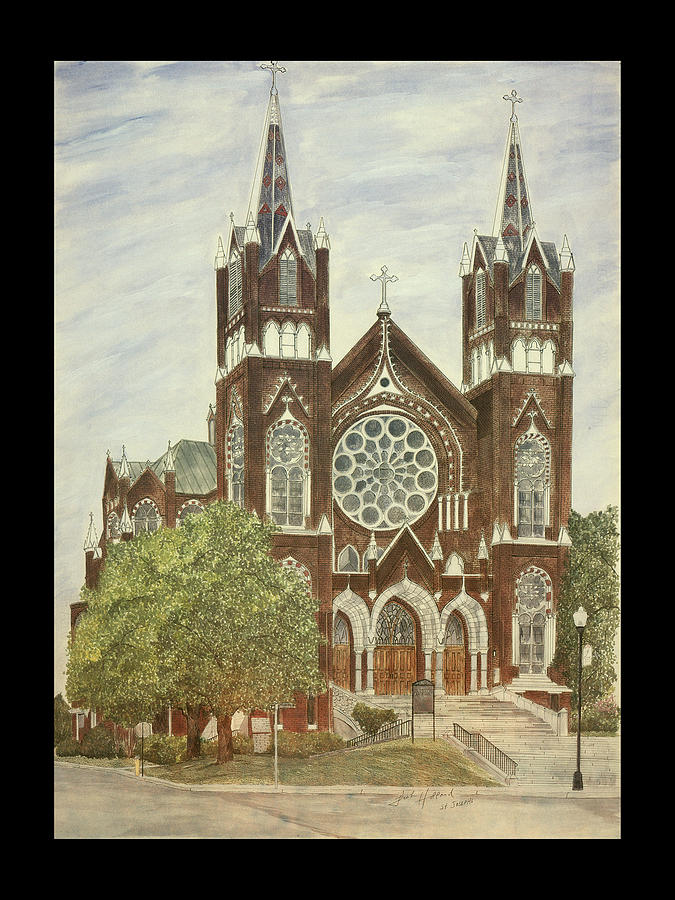 Church Painting - St. Joseph by Leah Holland