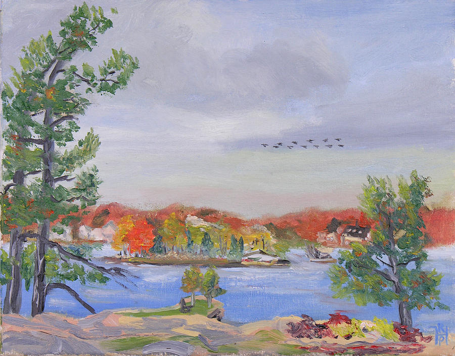St Lawrence River View From Recreation Park Painting by Robert P Hedden