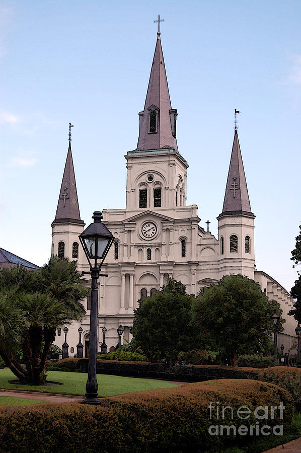 St Louis Cathedral Jackson Square French Quarter New Orleans Accented Edges Digital Art  Digital Art by Shawn OBrien
