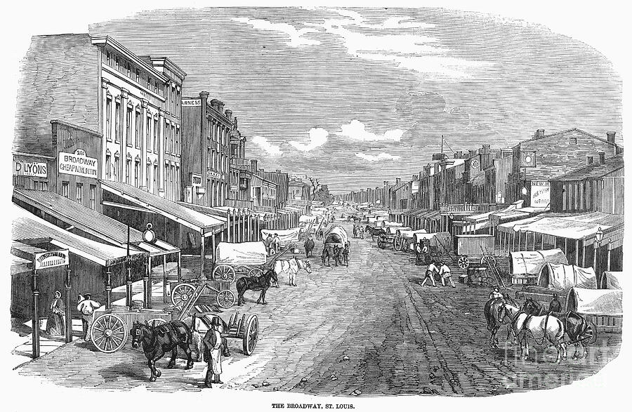 St. Louis, Missouri, 1858 Drawing by GRANGER Historical Picture Archive St. Louis, Missouri, 1858 Drawing by GRANGER Historical Picture Archive
