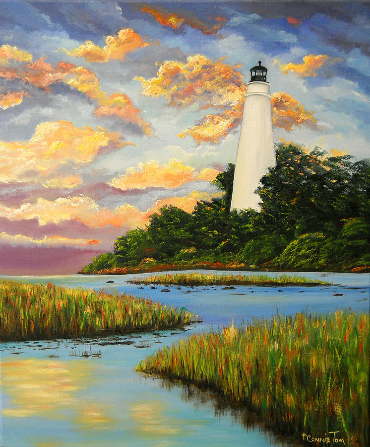 St. Marks Lighthouse Painting by Connie Tom - Fine Art America