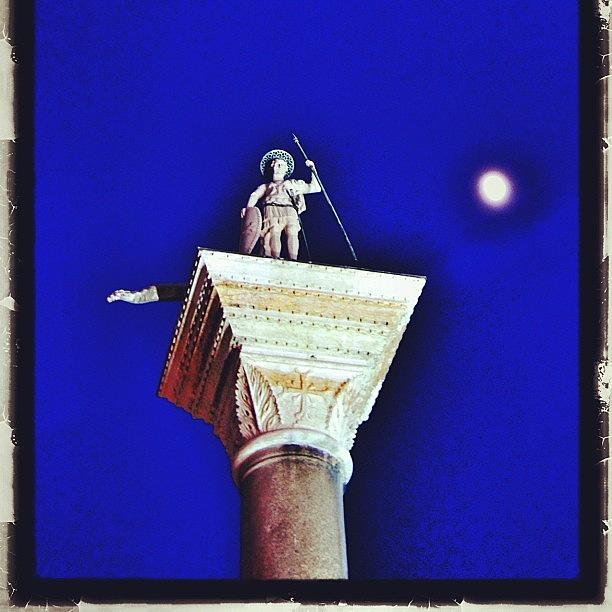 Blue Photograph - St Marks Square, Venice #blue #night by Leonie Leotta