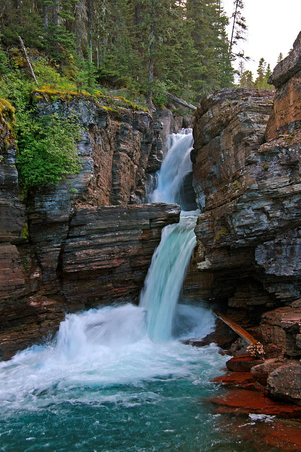 St. Mary Falls Glacier National Park Photograph by Linda Bisbee