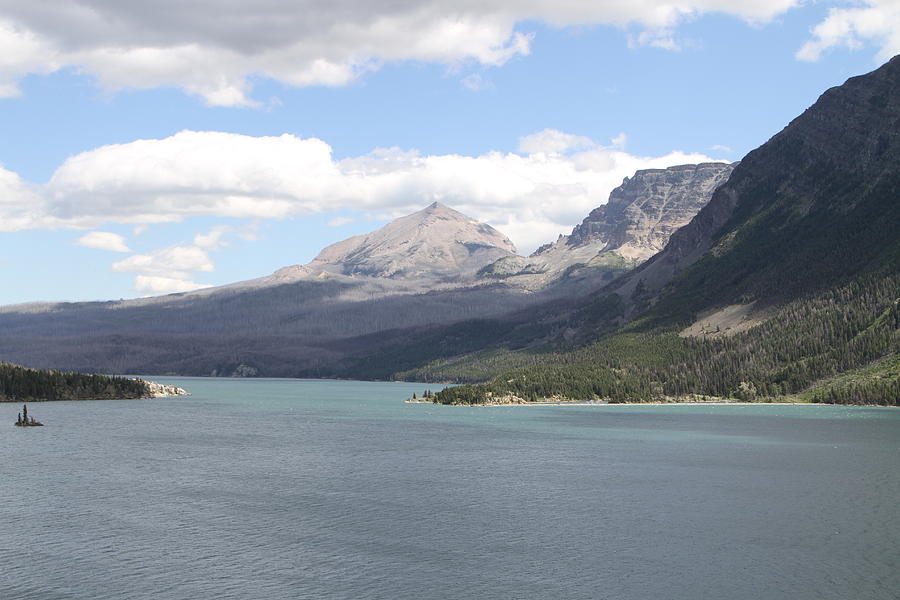 Mountain Photograph - St Marys Lake Glacier National Park MT by Bobbie Moller