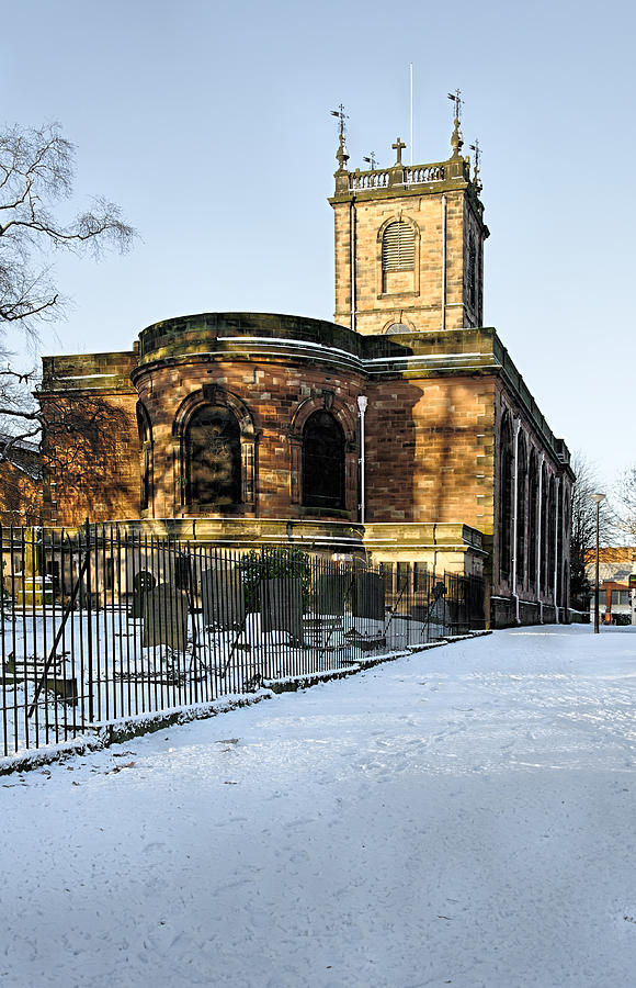 St Modwens Church - Burton - in the Snow Photograph by Rod Johnson