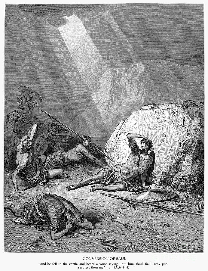 Conversion Of St. Paul Drawing by Gustave Dore - Fine Art America