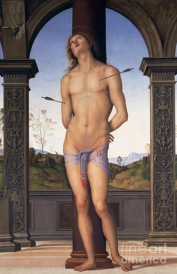 Pietro Perugino Painting - St Sebastian by Pietro Perugino