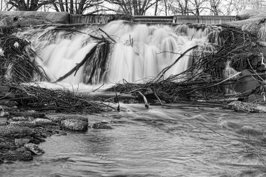 St Vrain River Waterfall Slow Flow BW Photograph by James BO Insogna