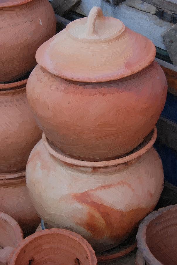 Stack of waterpots on sale Digital Art by Fran Woods