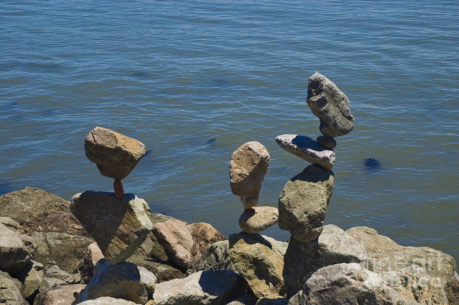 Rock Stacking Photograph - Stacked Balanced Rocks by Tim Mulina