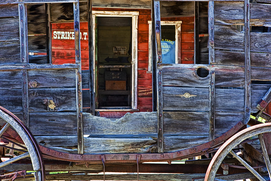 Stagecoach in 1880 Town abstract Photograph by Randall Nyhof