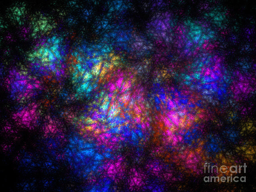 Stain Glass Fractal Abstract Digital Art by Andee Design