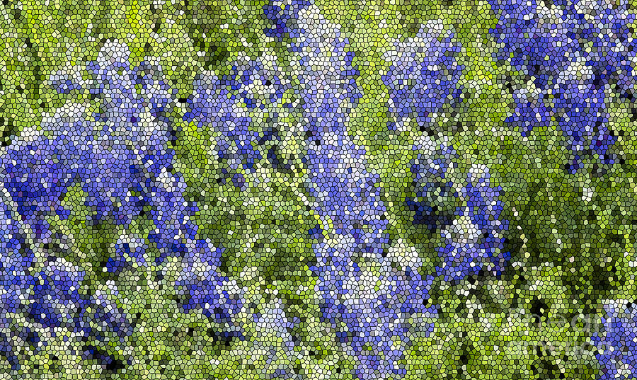 Flower Photograph - Stained Glass Bluebonnets by Betty LaRue