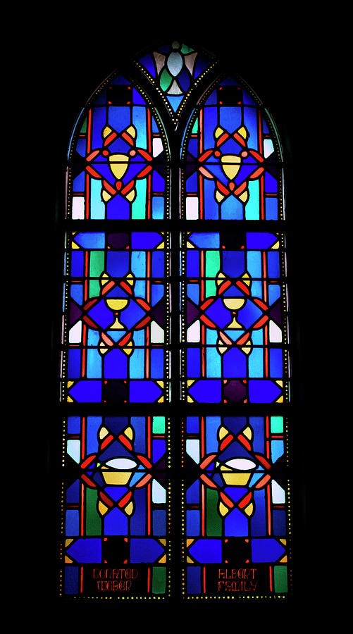 Stained Glass Window Blue Photograph by Thomas Woolworth