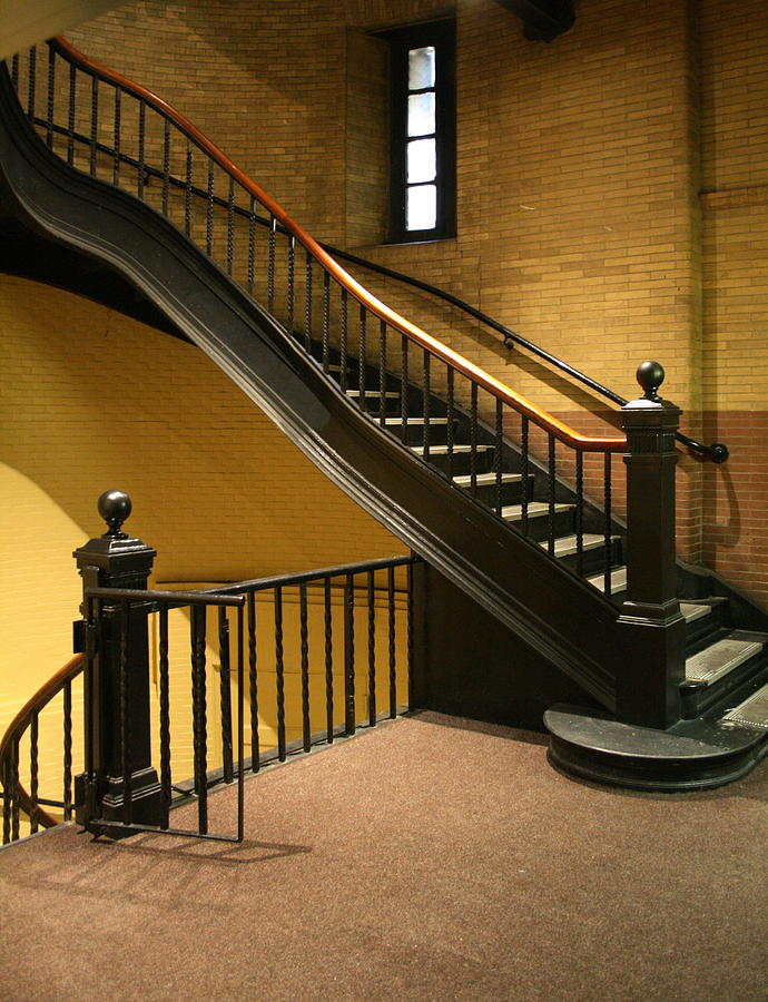 Staircase Photograph - Staircase in the Boston Armory by Horst Duesterwald