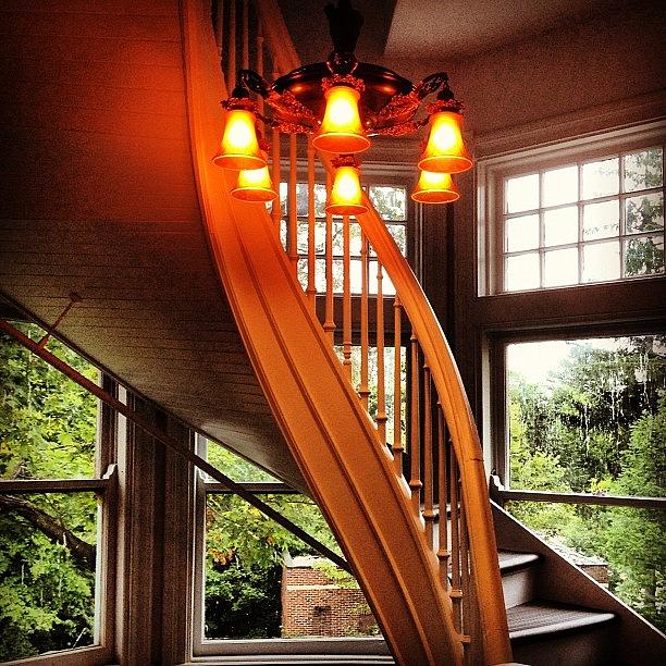 Chandelier Photograph - #stairs #chandelier  #instagood by Omayra Rodriguez Silva