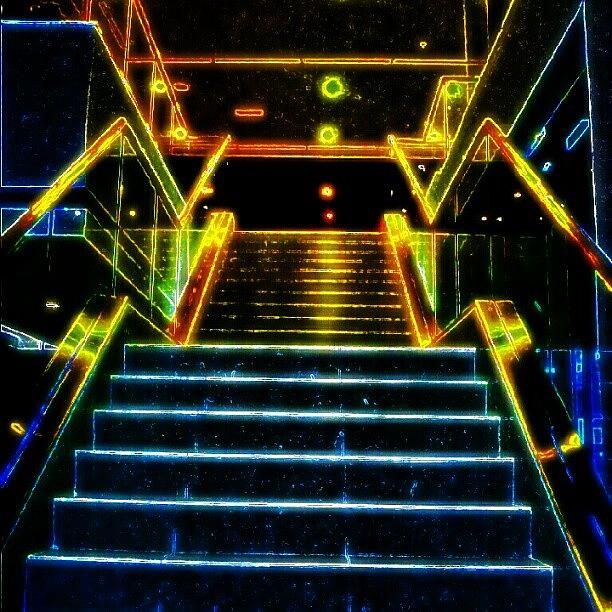 Building Photograph - #stairs #neon #igmy #lights #building by Iskandar Bukan Alexander