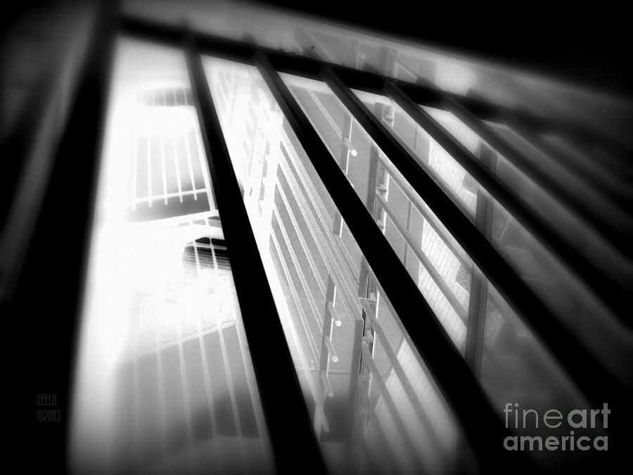 Stairway black and white Photograph by Leela Arnet