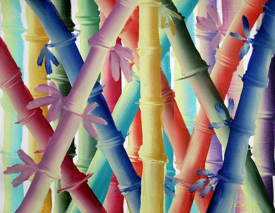 Stalks of Color Painting by Kathy Sheeran