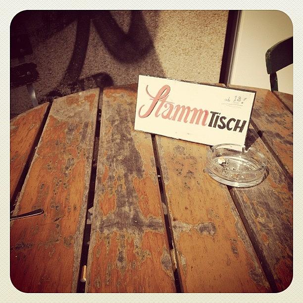 Berlin Photograph - #stammtisch Table Reserved For Regulars by E Childers