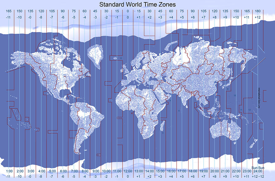 Standard World Time Zones Digital Art By Carol And Mike Werner